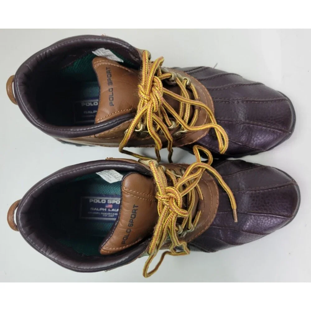 Polo Sport Ralph Lauren Mens Brown Leather‎ Duck  Boots  US 8.5